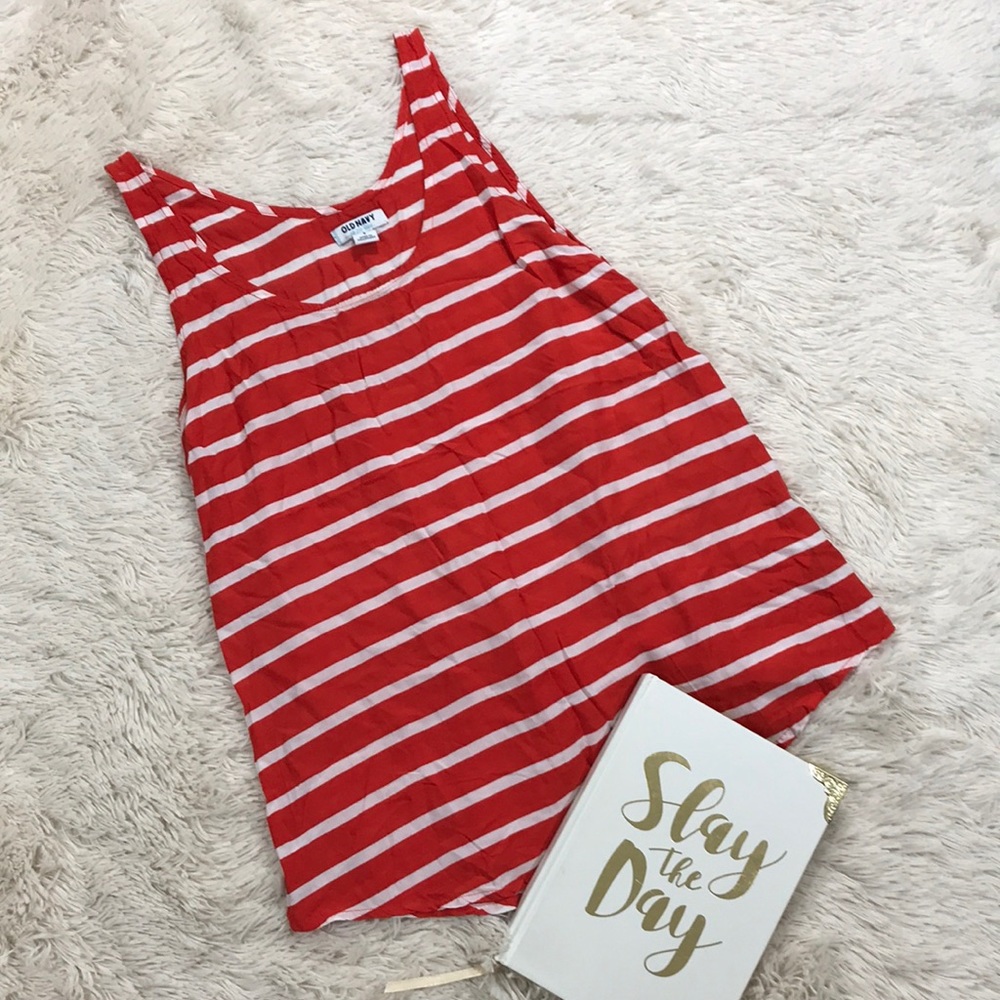 Old Navy Striped Orange and White Tank Top
